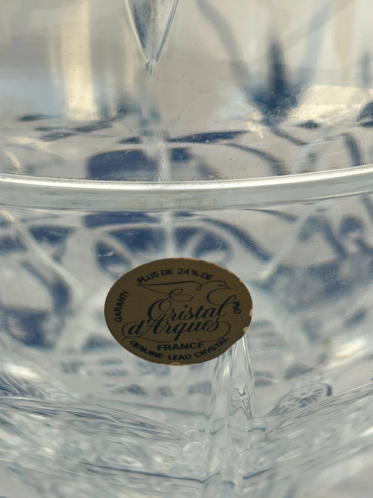 Bonbonnière com tampa de cristal d’arques 24% Pb0 - vintage – photo 2